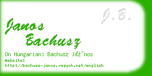 janos bachusz business card